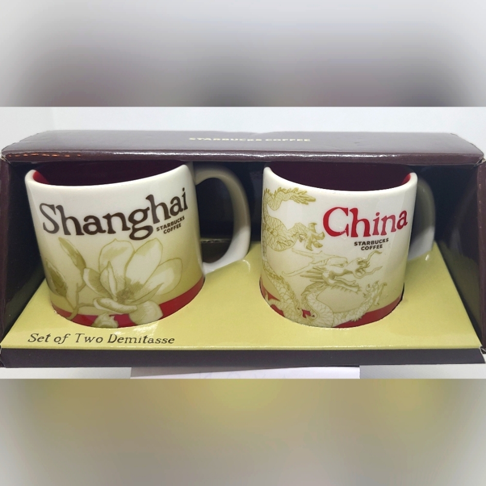Starbucks Global Icon Series Shanghai and China Demitasse Cups Set